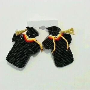 Beaded Graduation Gown Earrings